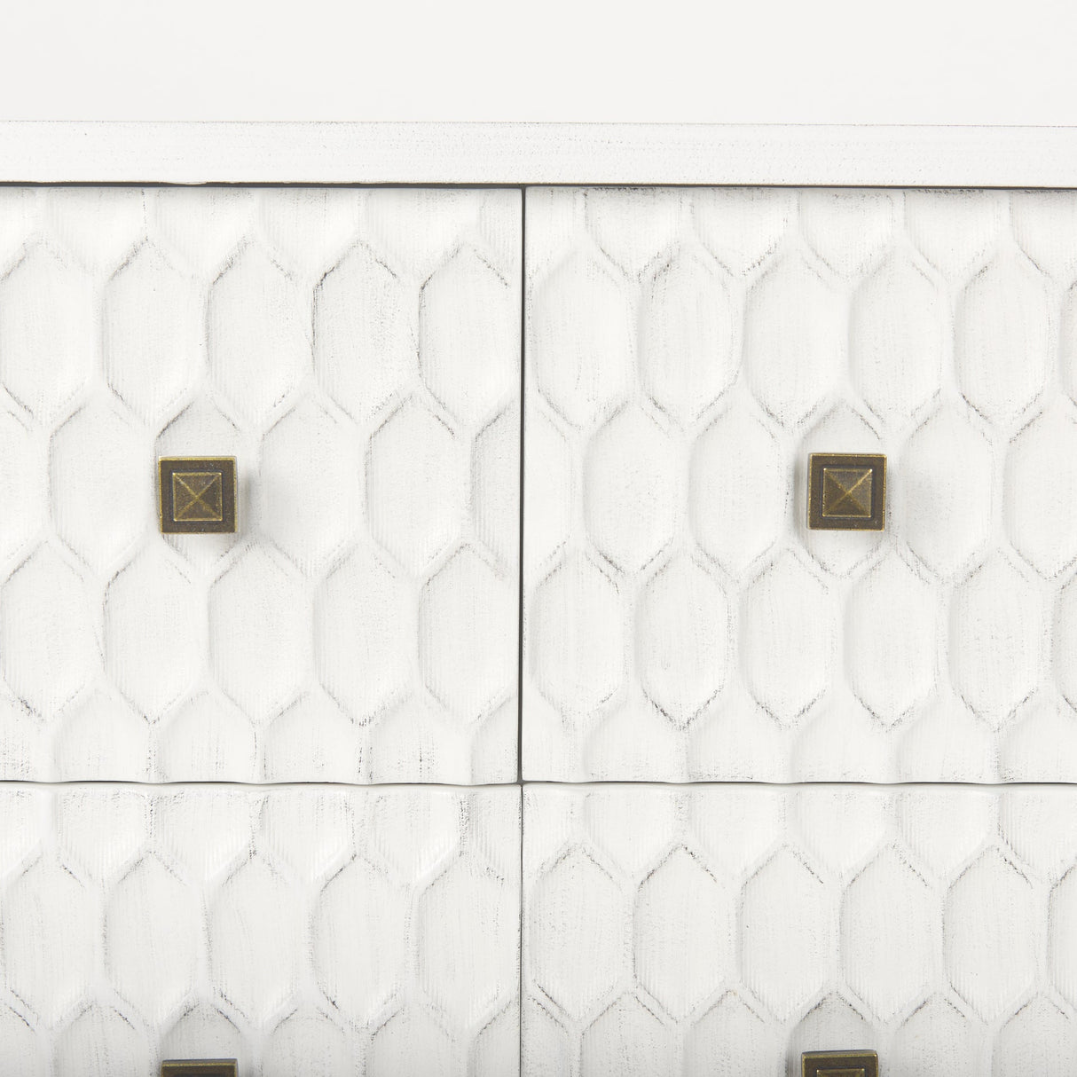 Savannah White Fir Veneer w/ Gold Metal Accents 6-Drawer Sideboard by Mercana at Eve Furniture