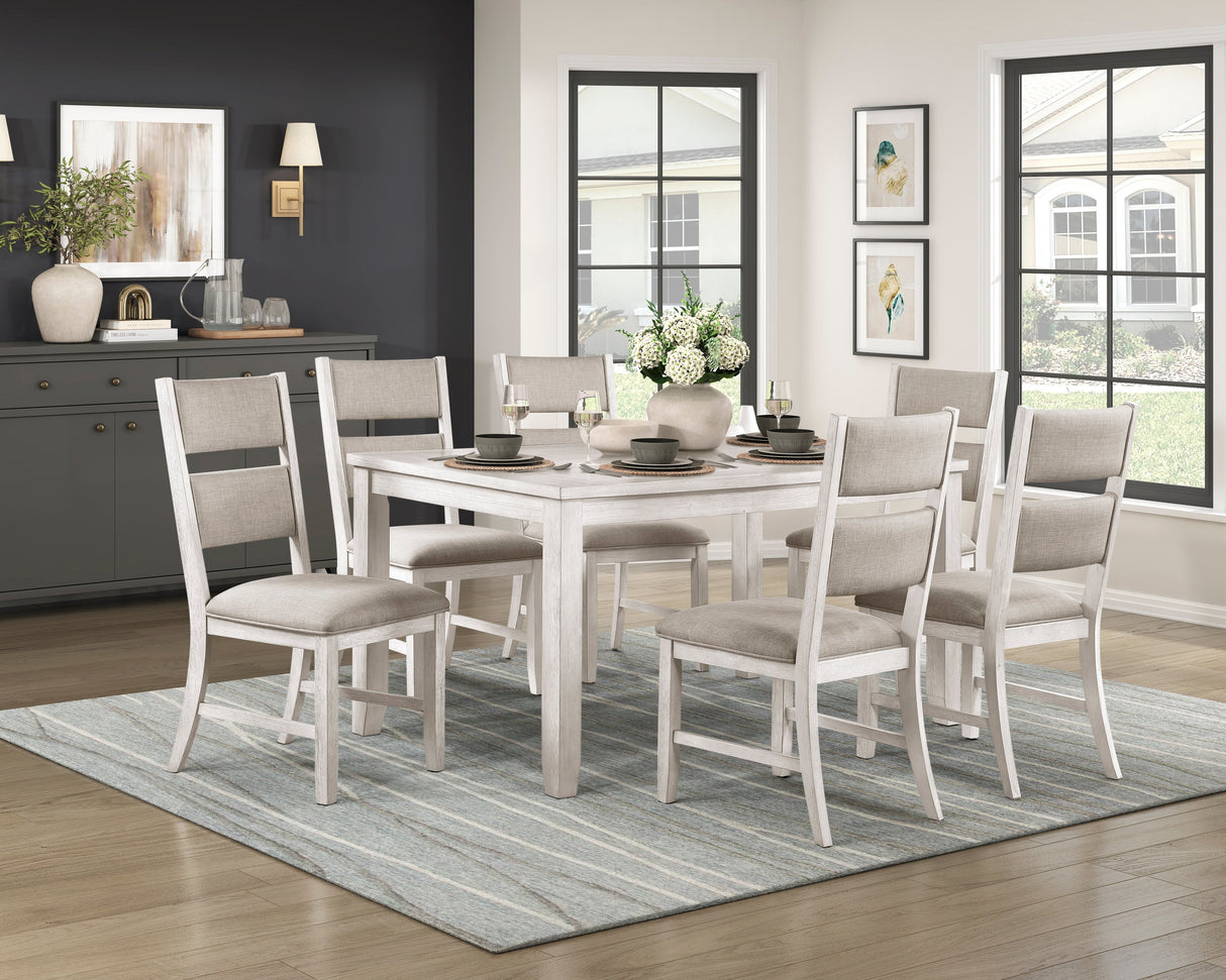 Savile Antique White/Light Gray 60" Dining Table by Homelegance at Eve Furniture