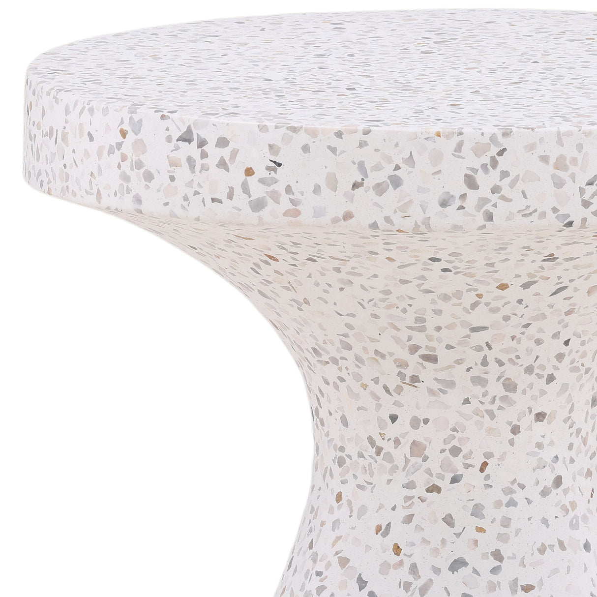 Savitri Outdoor Side Table, Off-White Terrazzo by Dovetail at Eve Furniture