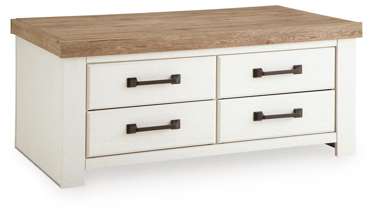 Savonport White/Brown Coffee Table by Ashley at Eve Furniture