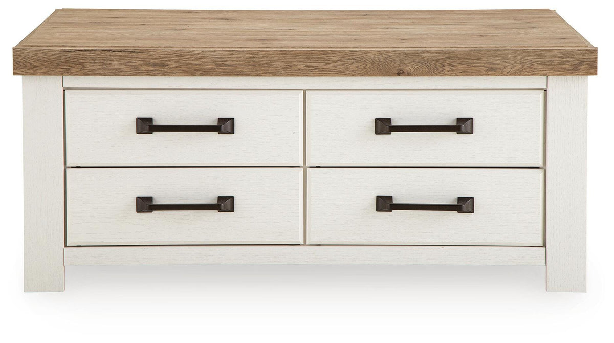 Savonport White/Brown Coffee Table by Ashley at Eve Furniture