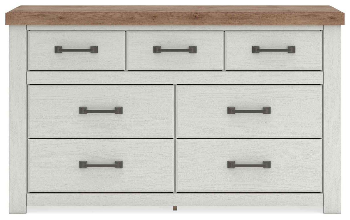 Savonport White/Brown Dresser by Ashley at Eve Furniture