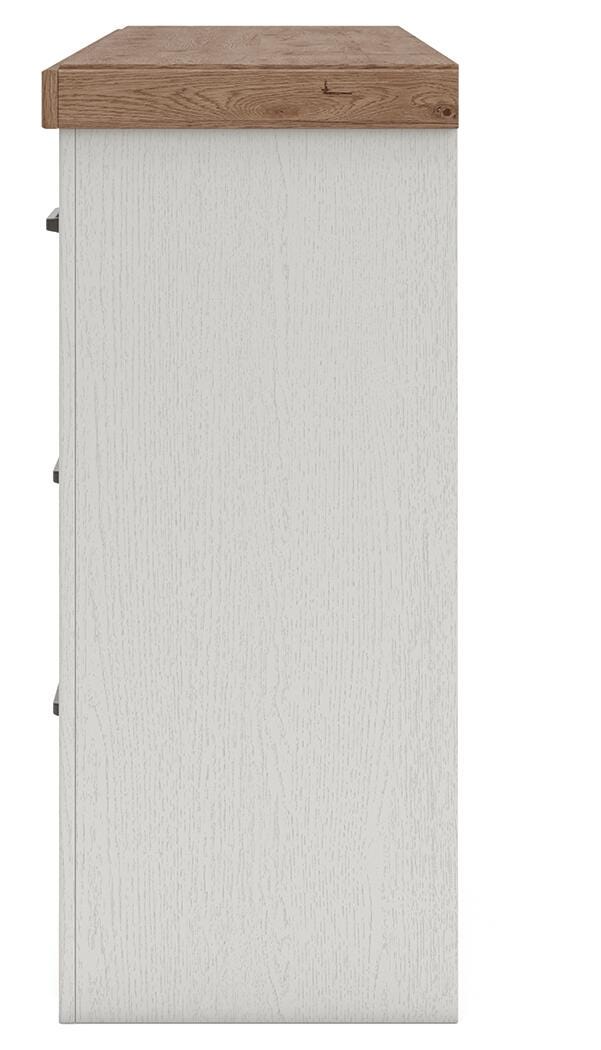 Savonport White/Brown Dresser by Ashley at Eve Furniture