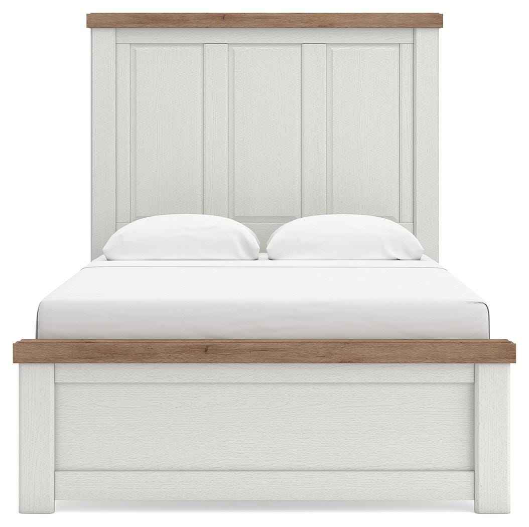 Savonport White/Brown Full Panel Bed by Ashley at Eve Furniture