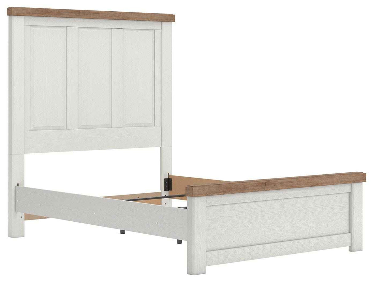 Savonport White/Brown Full Panel Bed by Ashley at Eve Furniture