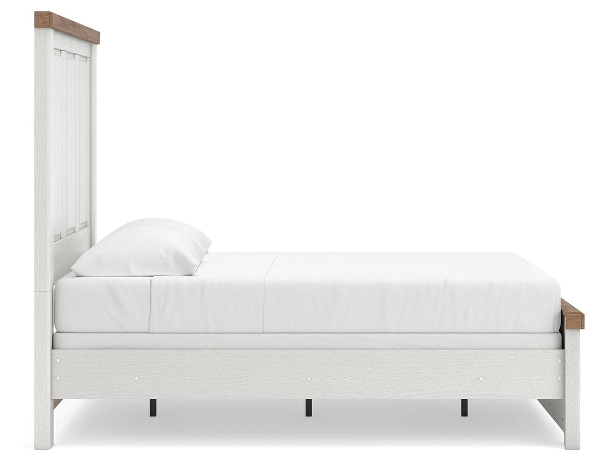 Savonport White/Brown Full Panel Bed by Ashley at Eve Furniture