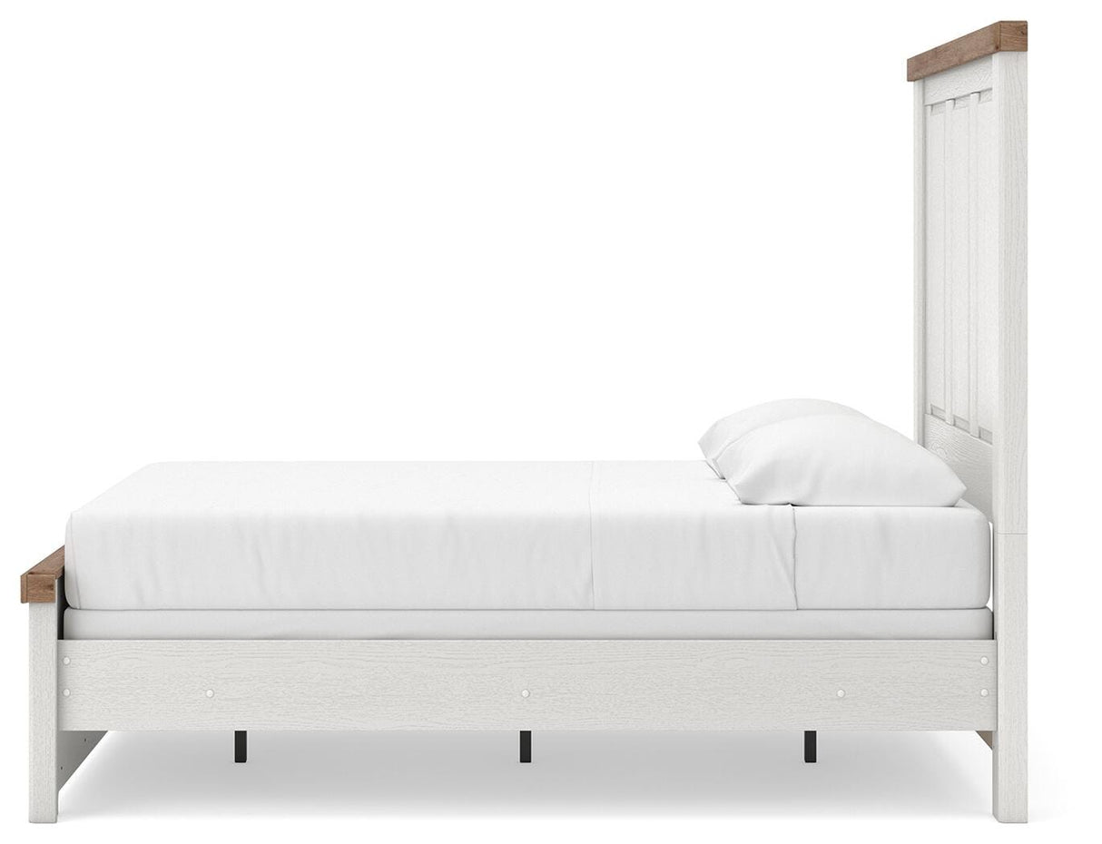 Savonport White/Brown Full Panel Bed by Ashley at Eve Furniture