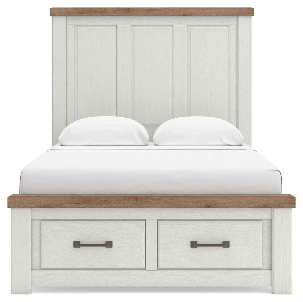 Savonport White/Brown Full Panel Storage Bed by Ashley at Eve Furniture