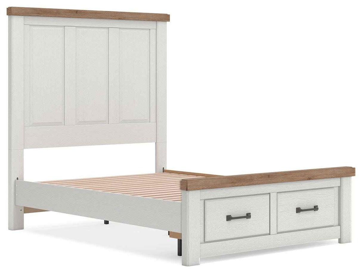 Savonport White/Brown Full Panel Storage Bed by Ashley at Eve Furniture