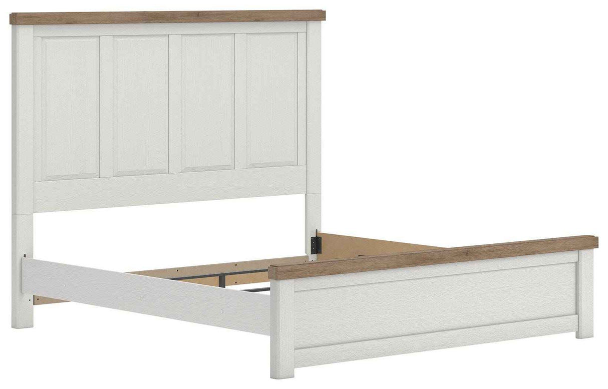 Savonport White/Brown King Panel Bed by Ashley at Eve Furniture