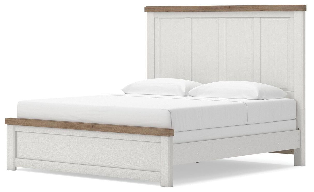 Savonport White/Brown King Panel Bed by Ashley at Eve Furniture