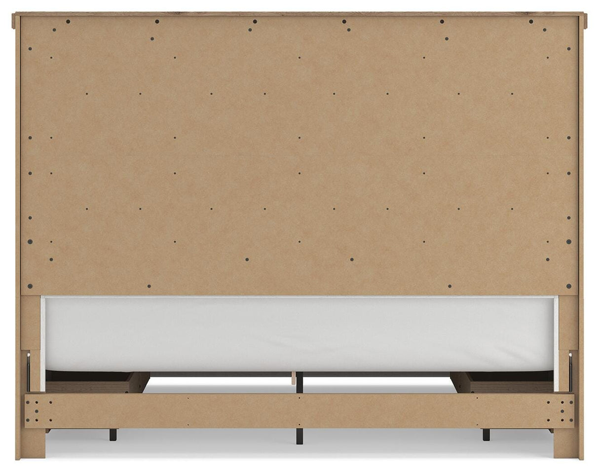 Savonport White/Brown King Panel Bed with Storage by Ashley at Eve Furniture
