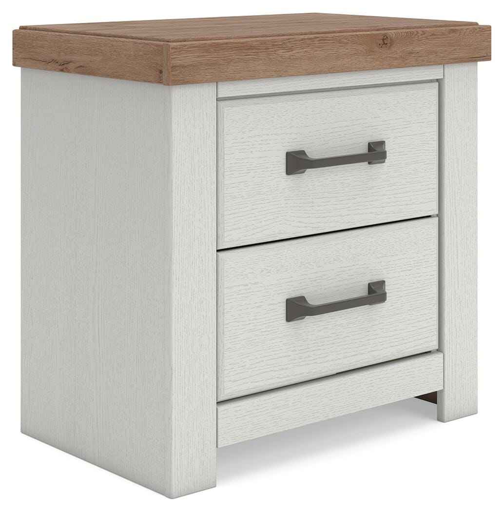 Savonport White/Brown Nightstand by Ashley at Eve Furniture