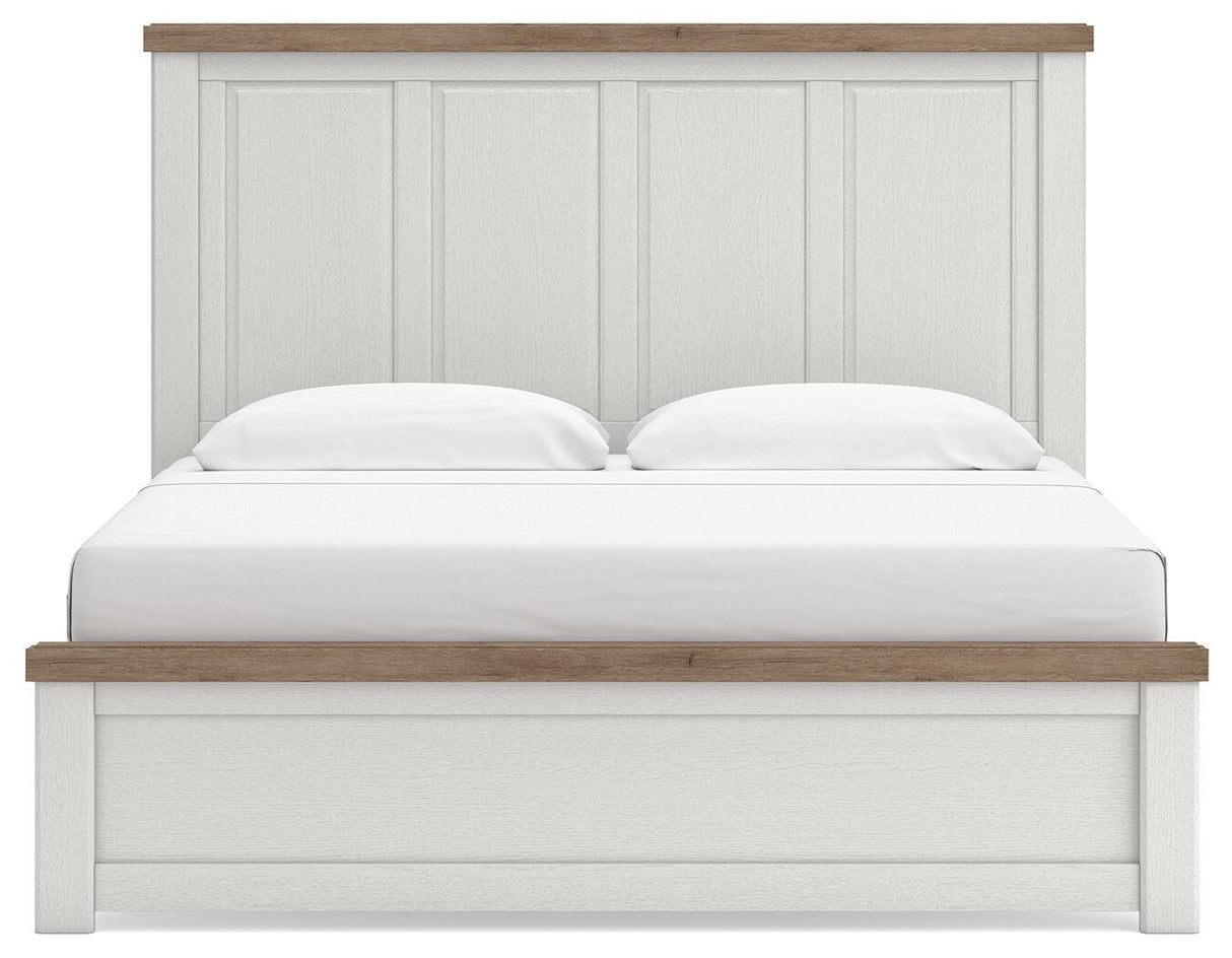 Savonport White/Brown Panel Bedroom Set by Ashley at Eve Furniture