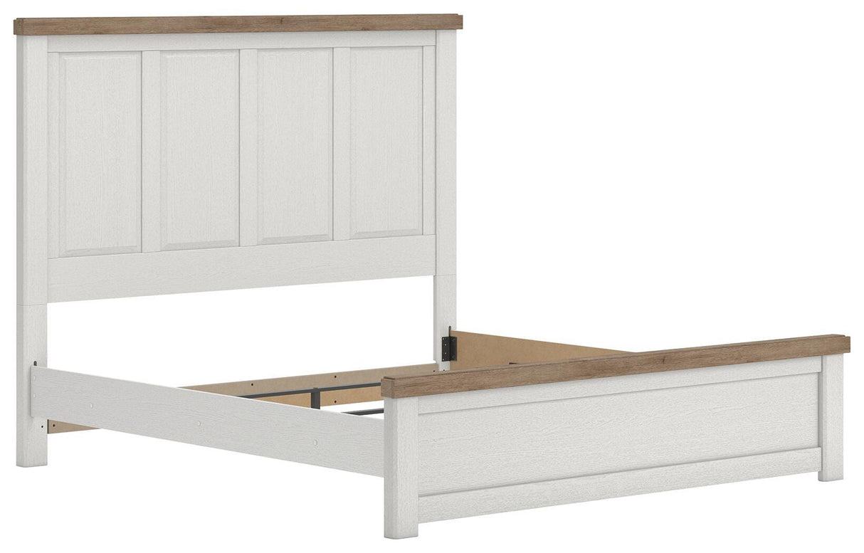 Savonport White/Brown Panel Bedroom Set by Ashley at Eve Furniture
