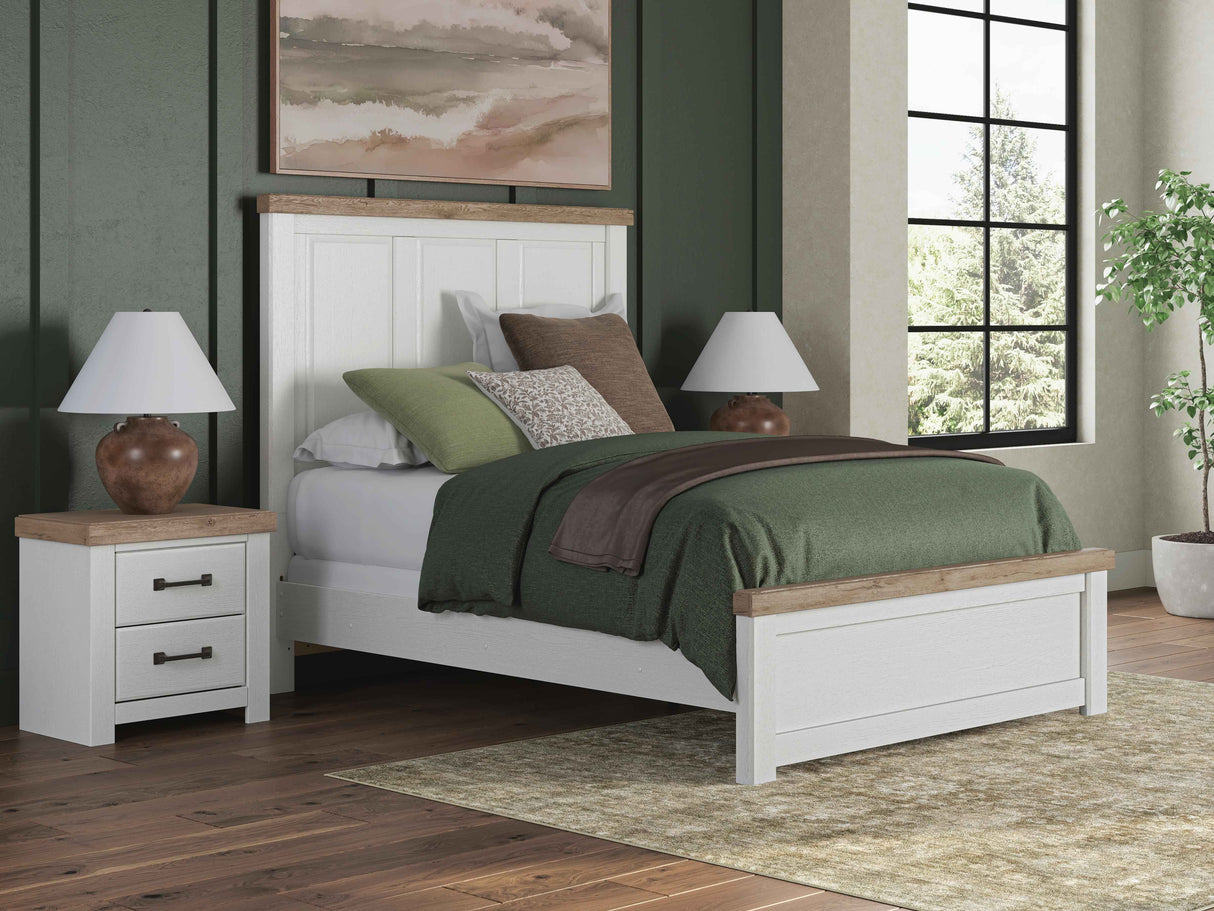 Savonport White/Brown Queen Panel Bed by Ashley at Eve Furniture