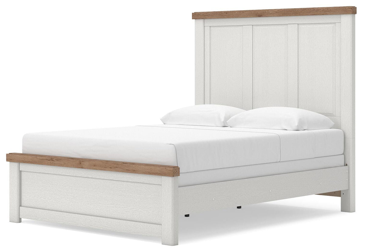 Savonport White/Brown Queen Panel Bed by Ashley at Eve Furniture