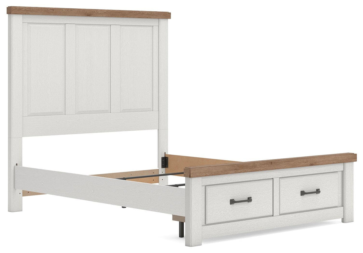 Savonport White/Brown Storage Bedroom Set with 2 Drawers by Ashley at Eve Furniture