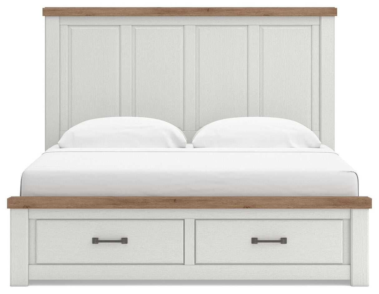 Savonport White/Brown Storage Bedroom Set with 6 Drawers by Ashley at Eve Furniture