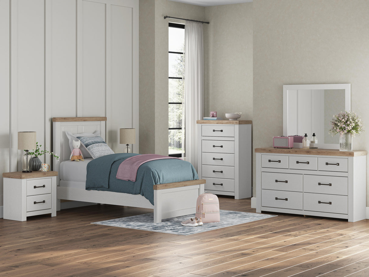 Savonport White/Brown Youth Panel Bedroom Set by Ashley at Eve Furniture