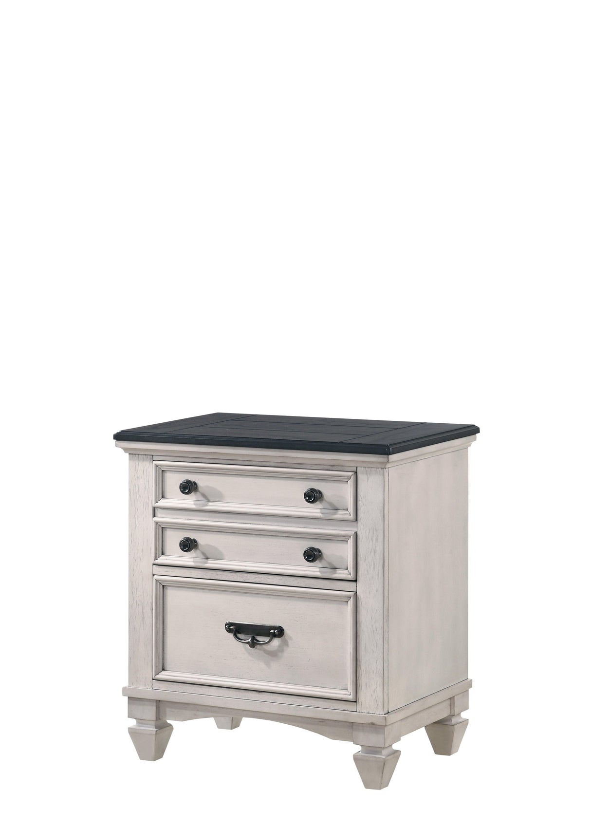 Sawyer Antique White and Brown Nightstand by Crown Mark at Eve Furniture