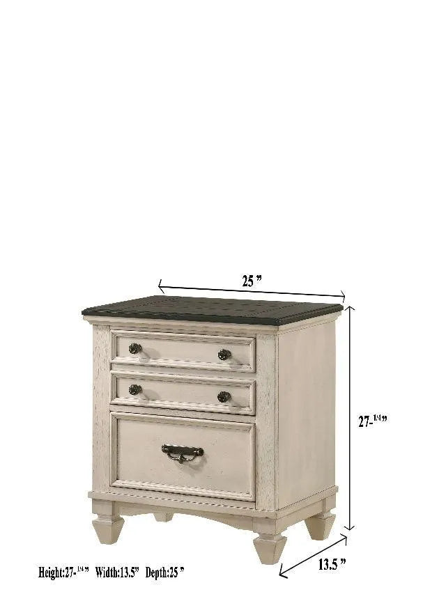 Sawyer Antique White and Brown Panel Bedroom Set by Crown Mark at Eve Furniture