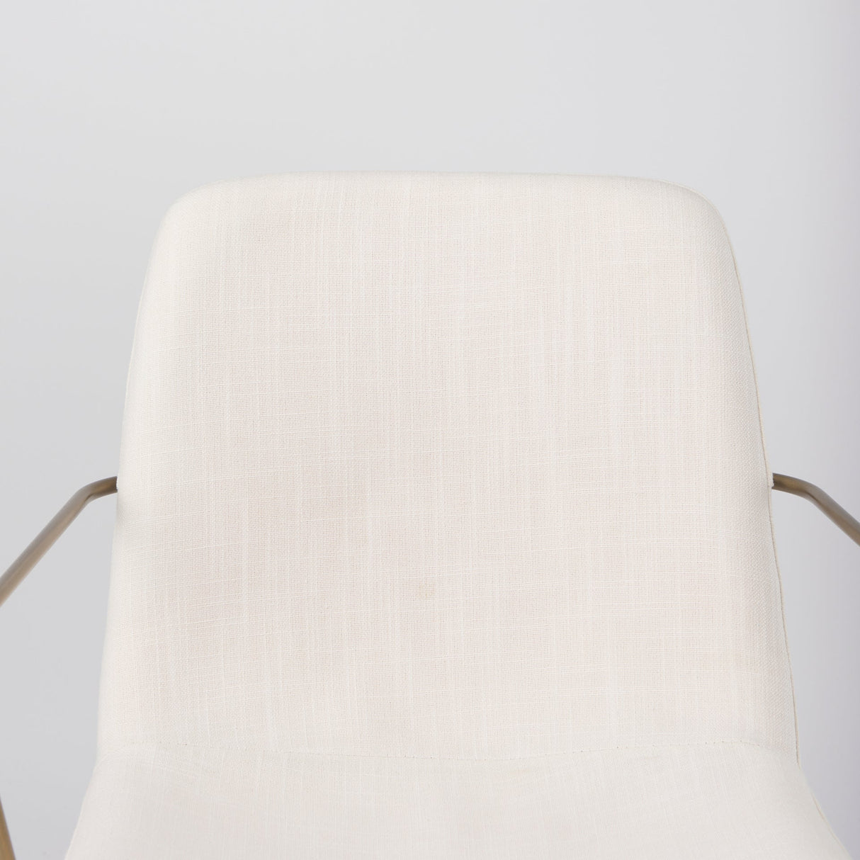 Sawyer Cream Fabric Wrap Gold Metal Frame Dining Chair by Mercana at Eve Furniture