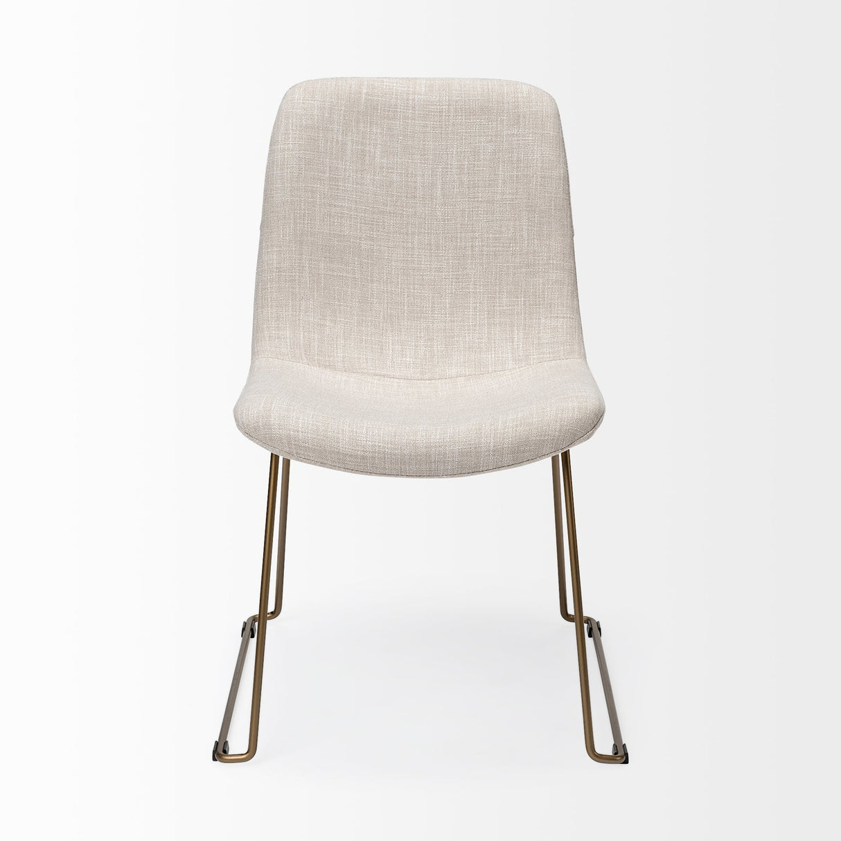 Sawyer I Beige Fabric Seat Gold Metal Frame Dining Chair, Set of 2 by Mercana at Eve Furniture