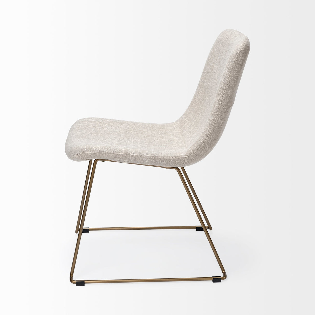 Sawyer I Beige Fabric Seat Gold Metal Frame Dining Chair, Set of 2 by Mercana at Eve Furniture