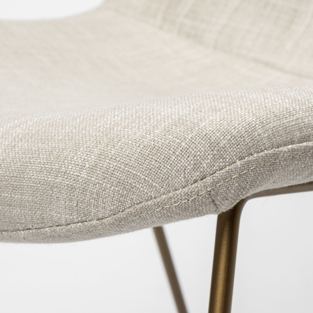 Sawyer I Beige Fabric Seat Gold Metal Frame Dining Chair, Set of 2 by Mercana at Eve Furniture