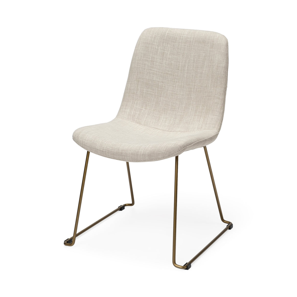 Sawyer I Beige Fabric Seat Gold Metal Frame Dining Chair, Set of 2 by Mercana at Eve Furniture