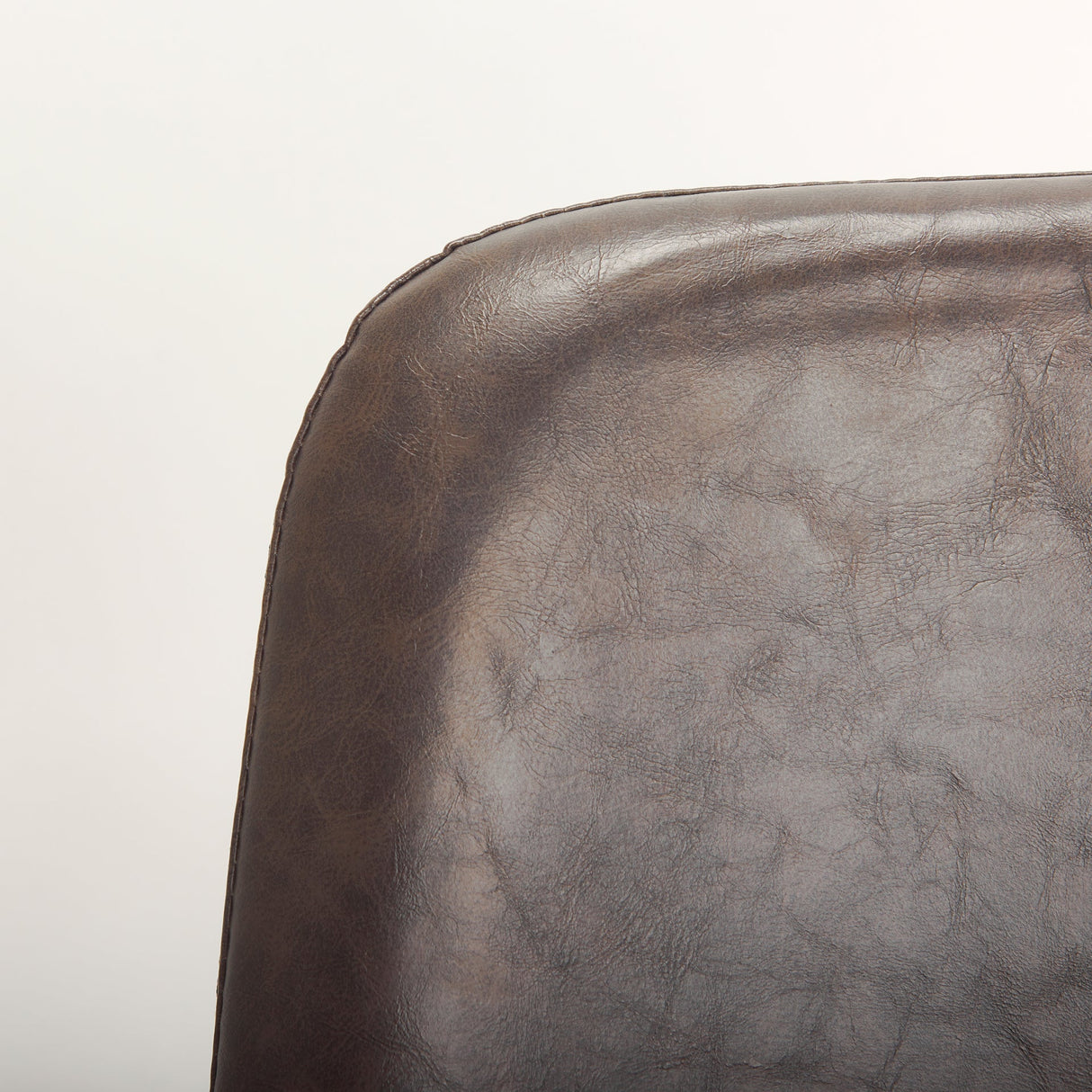 Sawyer I Dark Brown Faux-Leather Seat Black Iron Frame Dining Chair, Set of 2 by Mercana at Eve Furniture