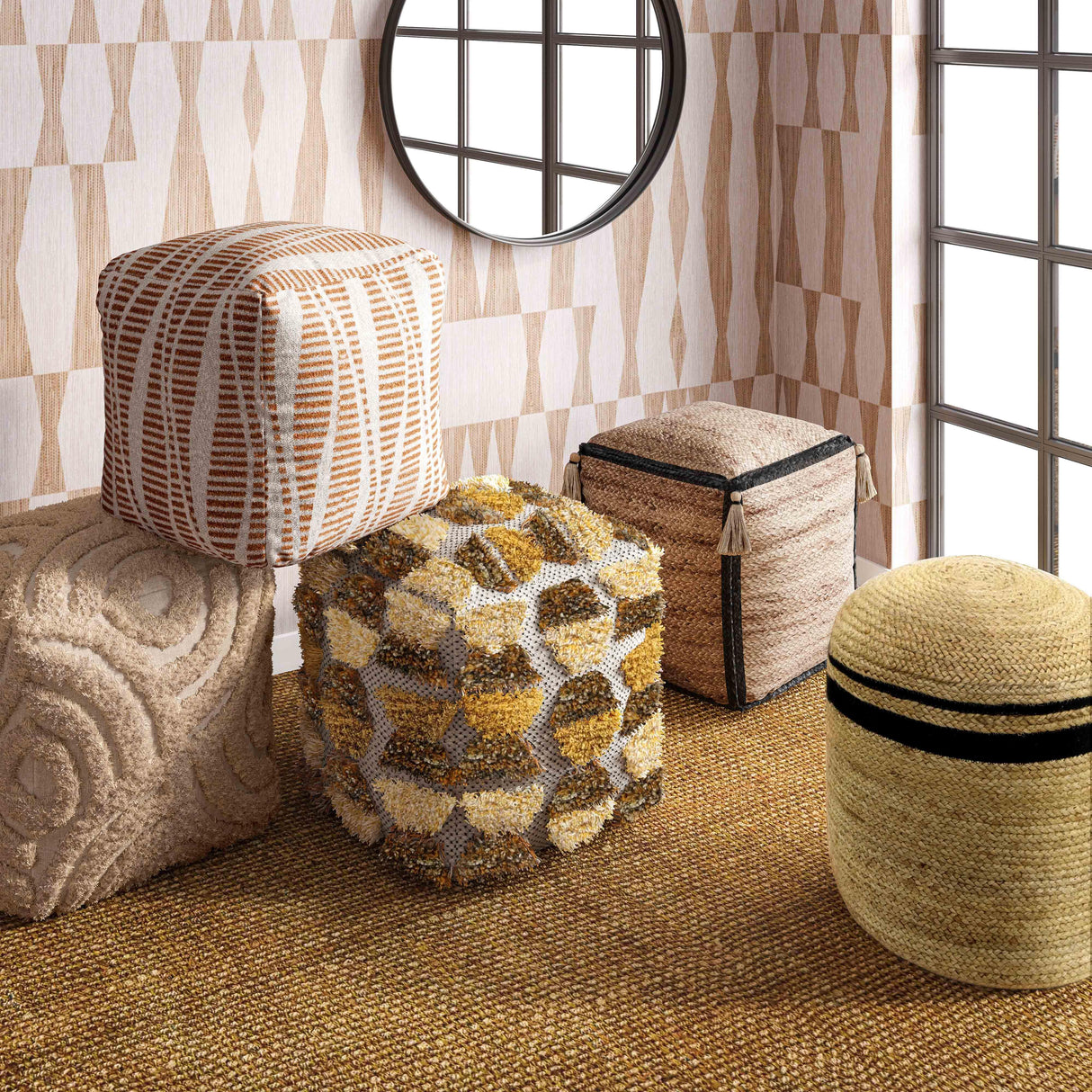Sawyer Tufted Pouf by TOV Furniture at Eve Furniture
