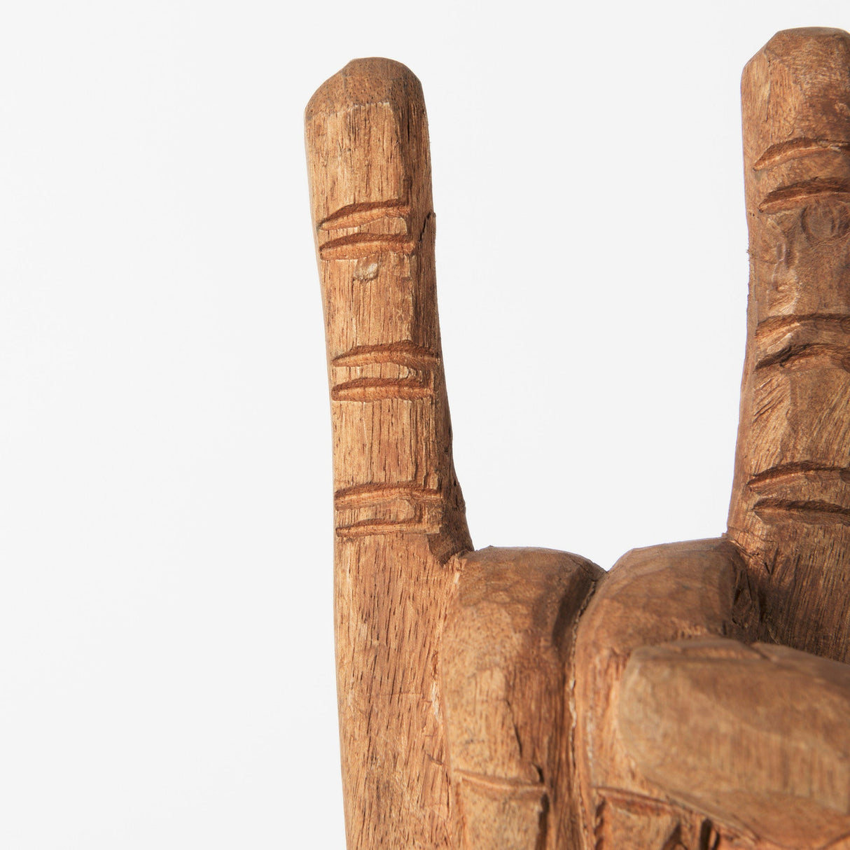 Saxum Natural Wooden Carved Hang Loose Hand by Mercana at Eve Furniture