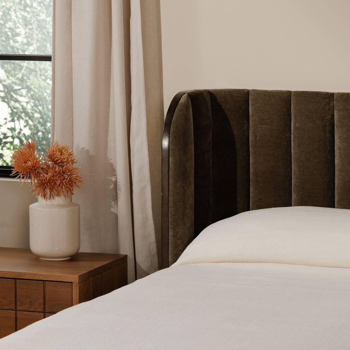Scarlette Cedar Green Queen Bed by MOES at Eve Furniture
