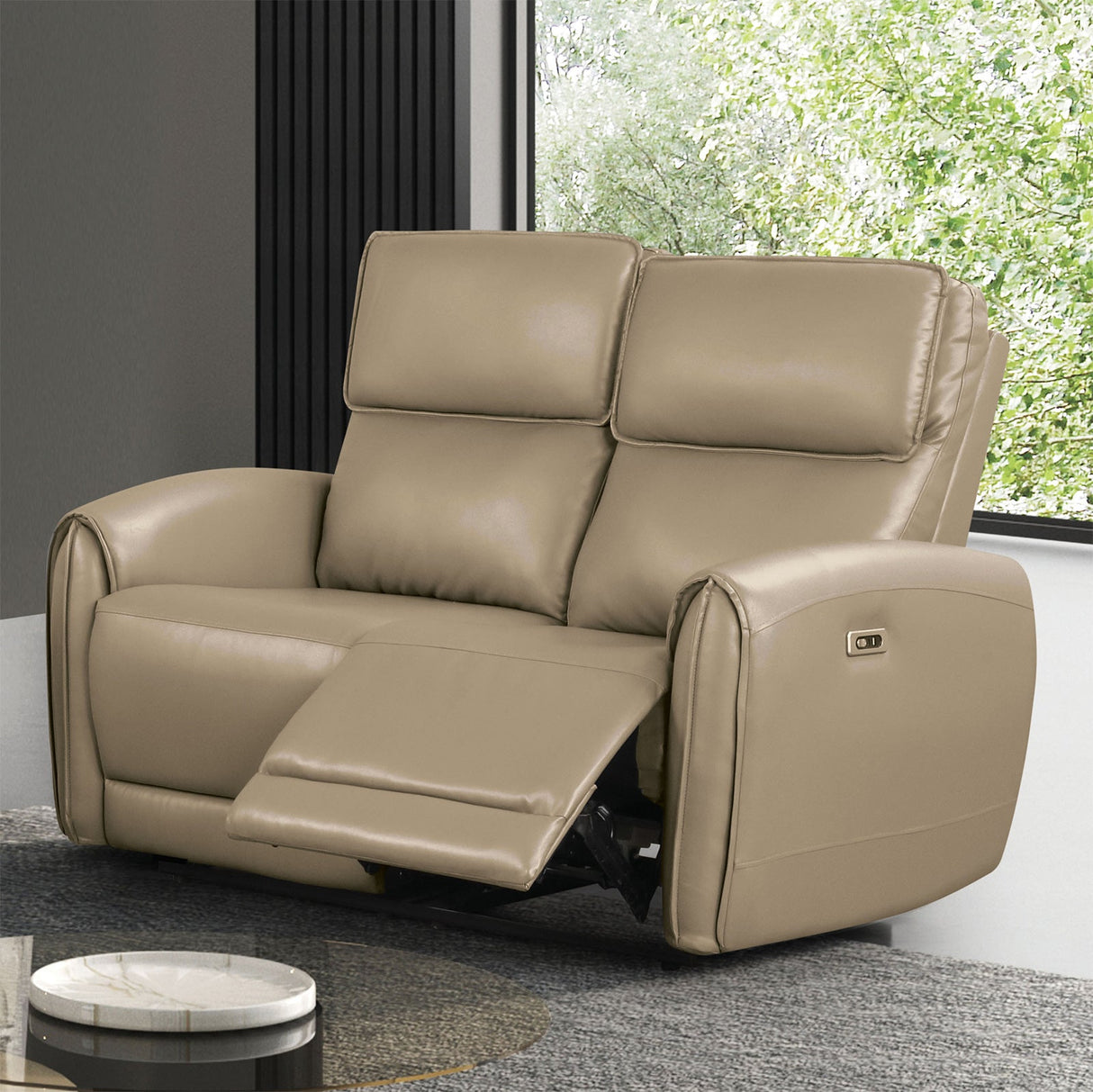 Schlieren Beige Leatherette Reclining Living Room Set by Furniture of America at Eve Furniture