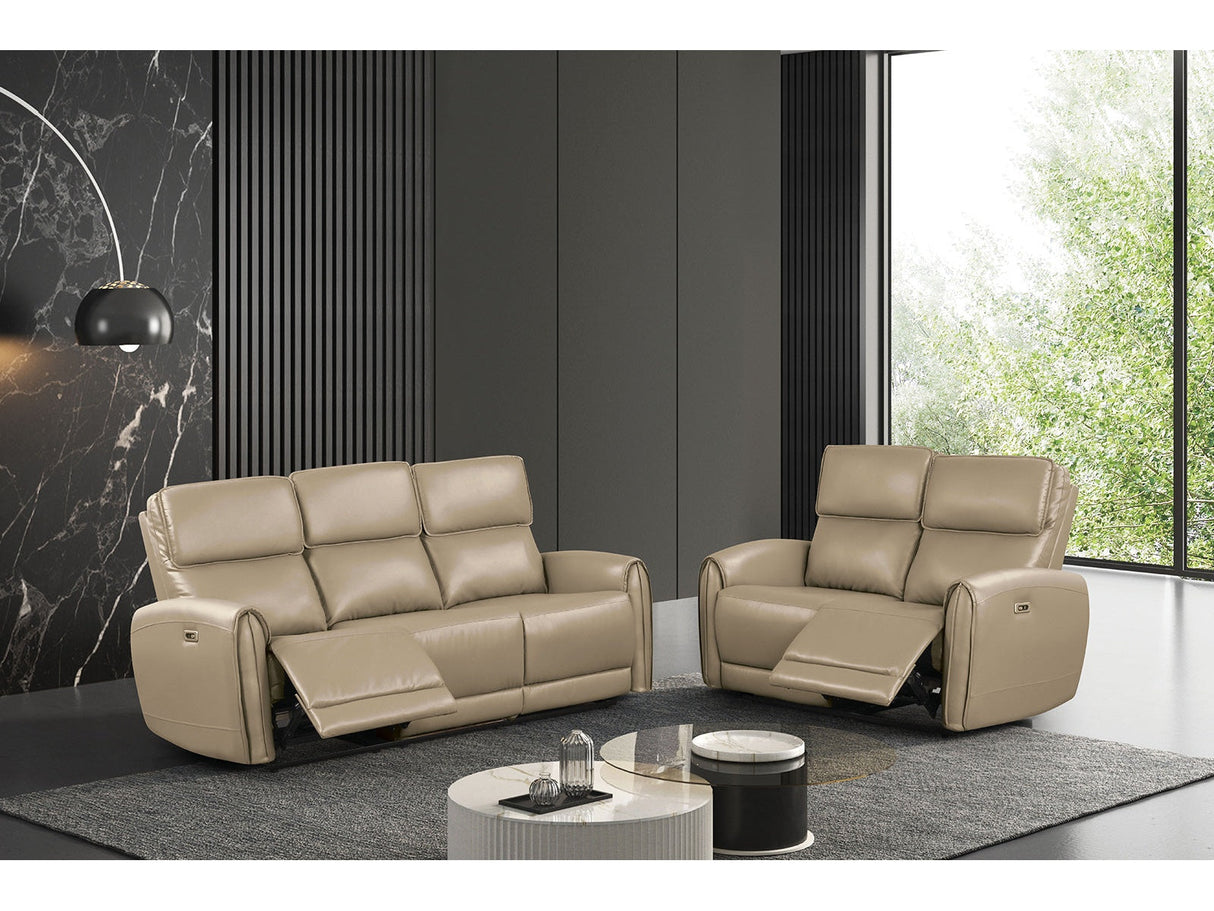 Schlieren Beige Leatherette Reclining Living Room Set by Furniture of America at Eve Furniture