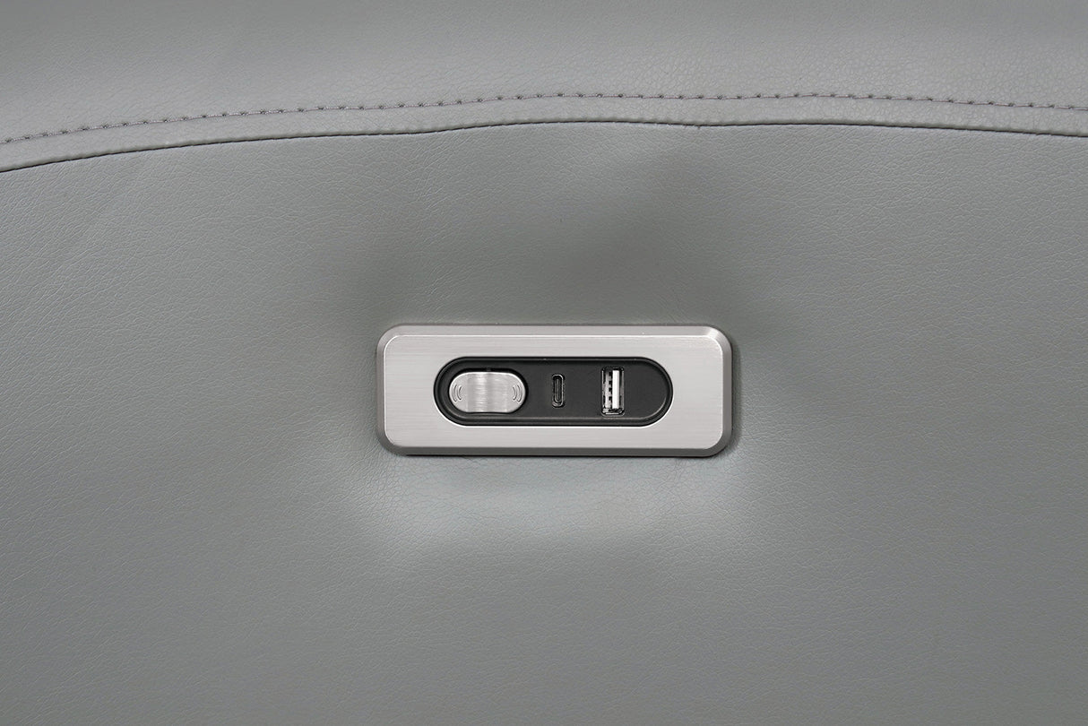 Schlieren Gray Leatherette Reclining Living Room Set by Furniture of America at Eve Furniture