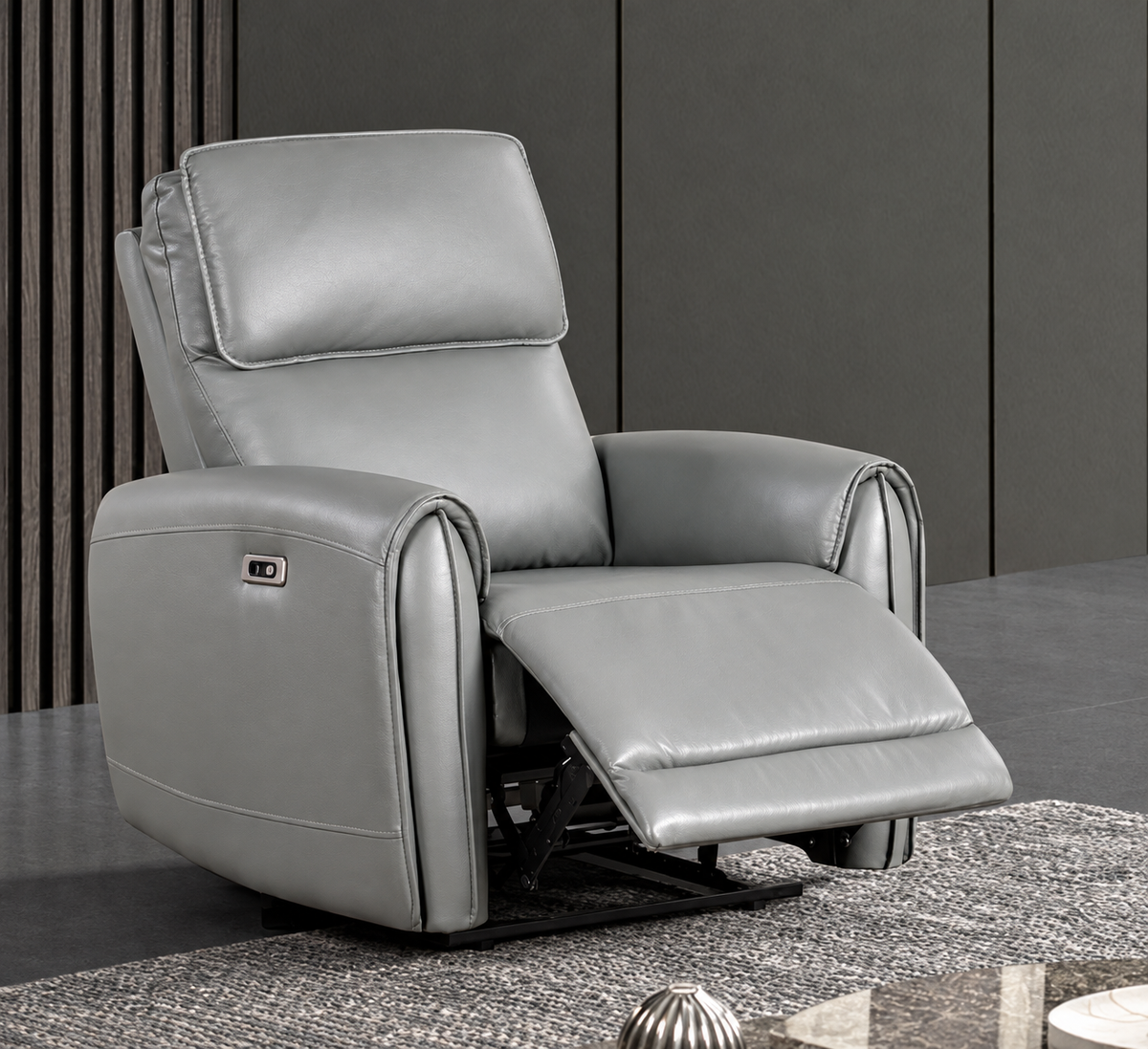Schlieren Gray Power Recliner