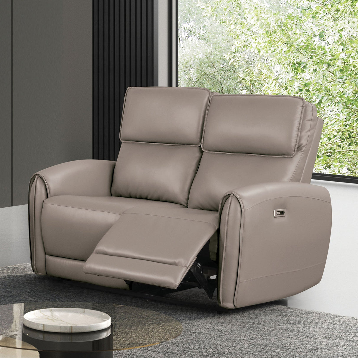 Schlieren Light Brown Leatherette Reclining Living Room Set by Furniture of America at Eve Furniture