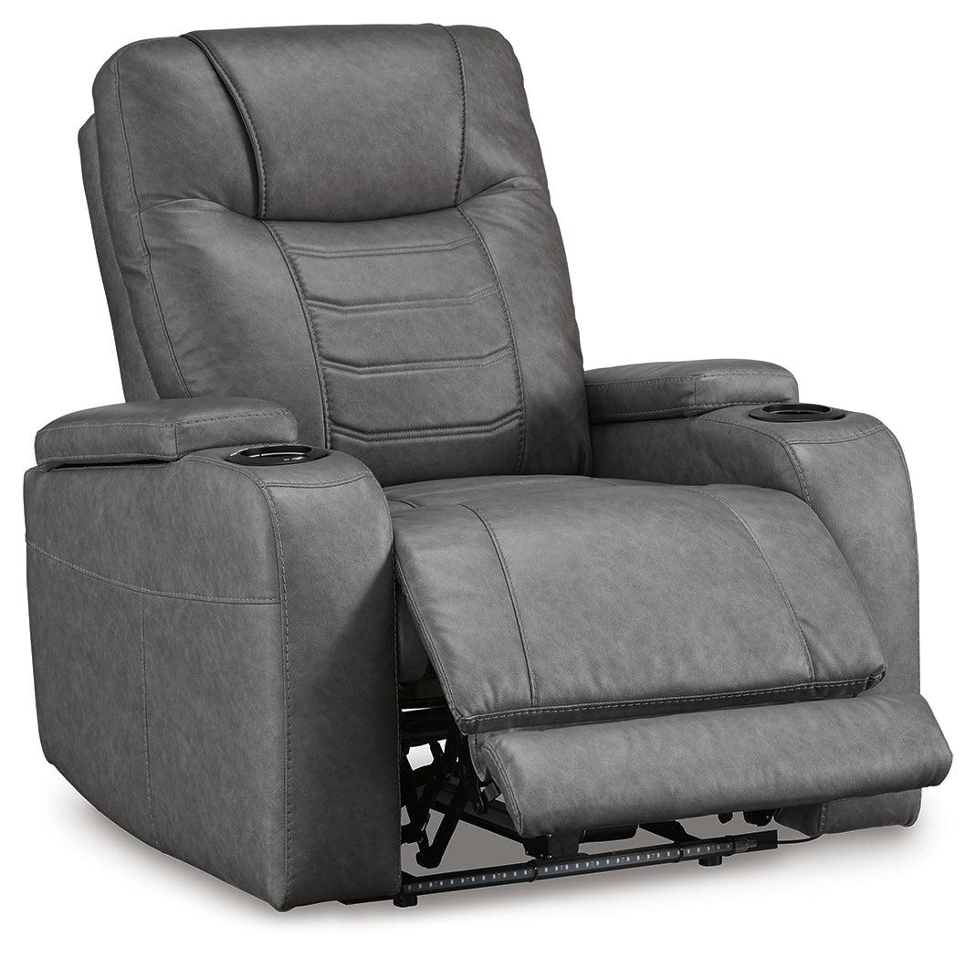Schooner Rocks Slate Power Recliner by Ashley at Eve Furniture