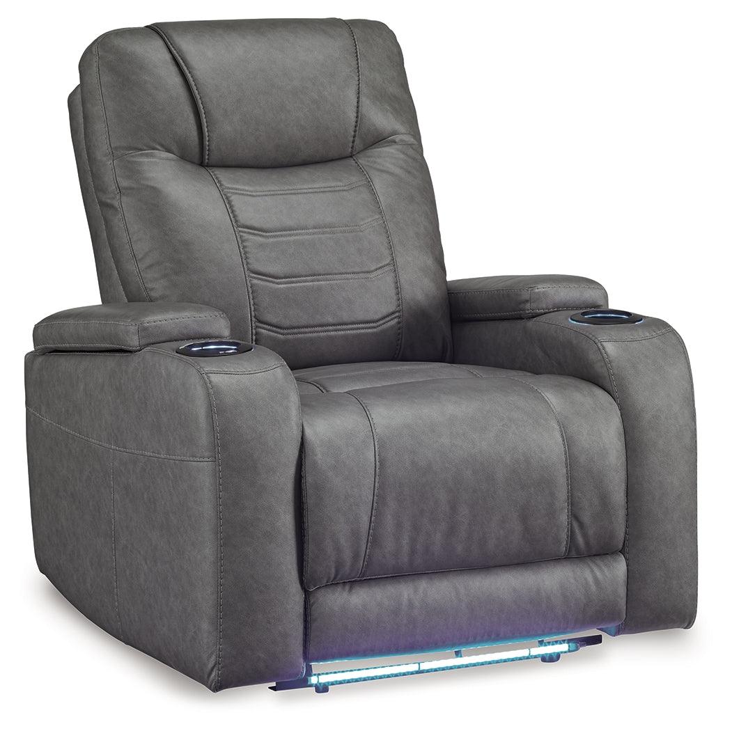 Schooner Rocks Slate Power Recliner by Ashley at Eve Furniture