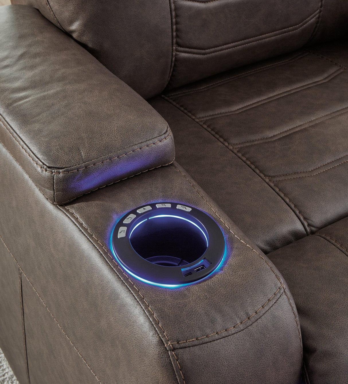 Schooner Rocks Umber Power Recliner by Ashley at Eve Furniture