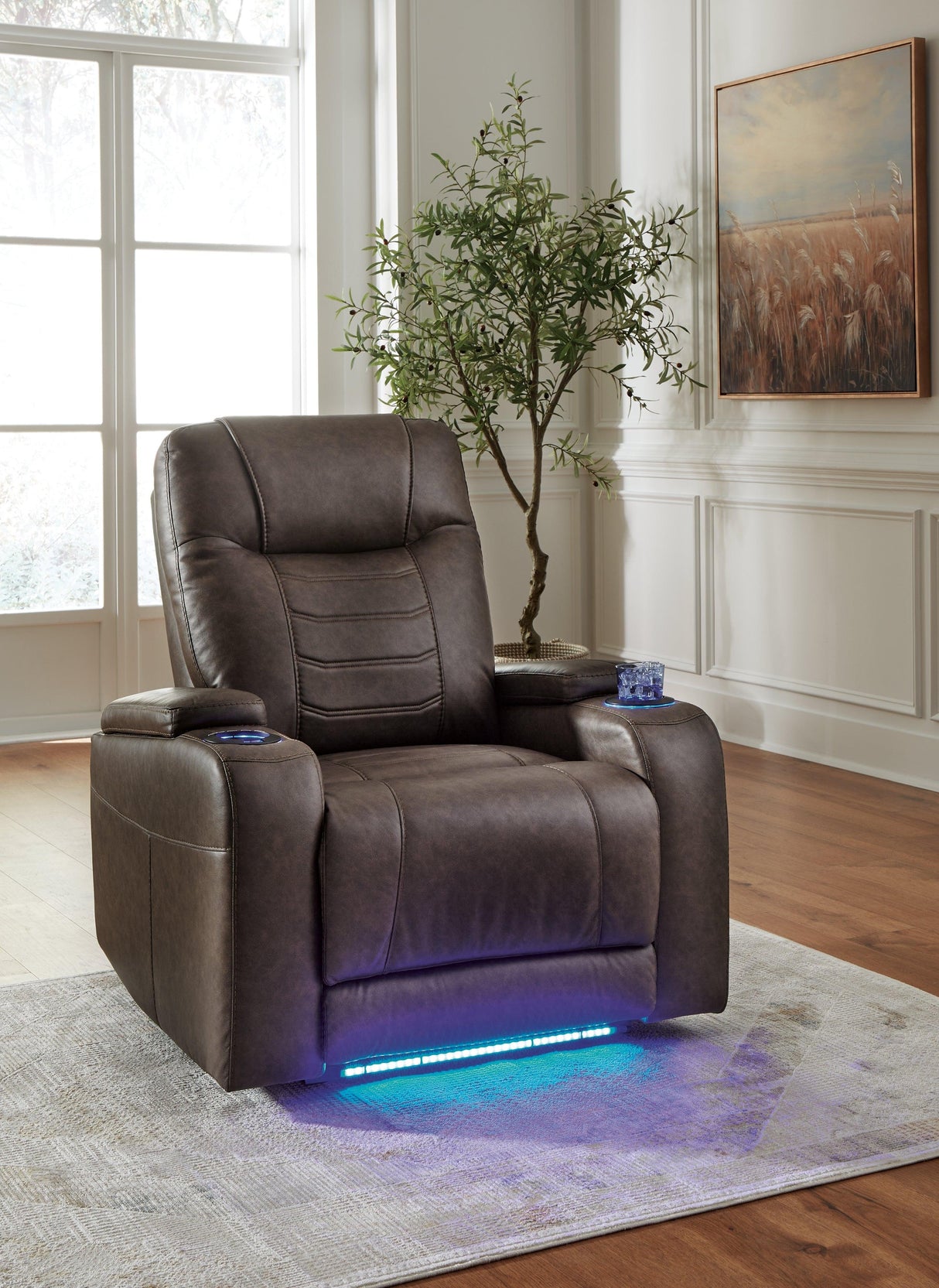 Schooner Rocks Umber Power Recliner by Ashley at Eve Furniture