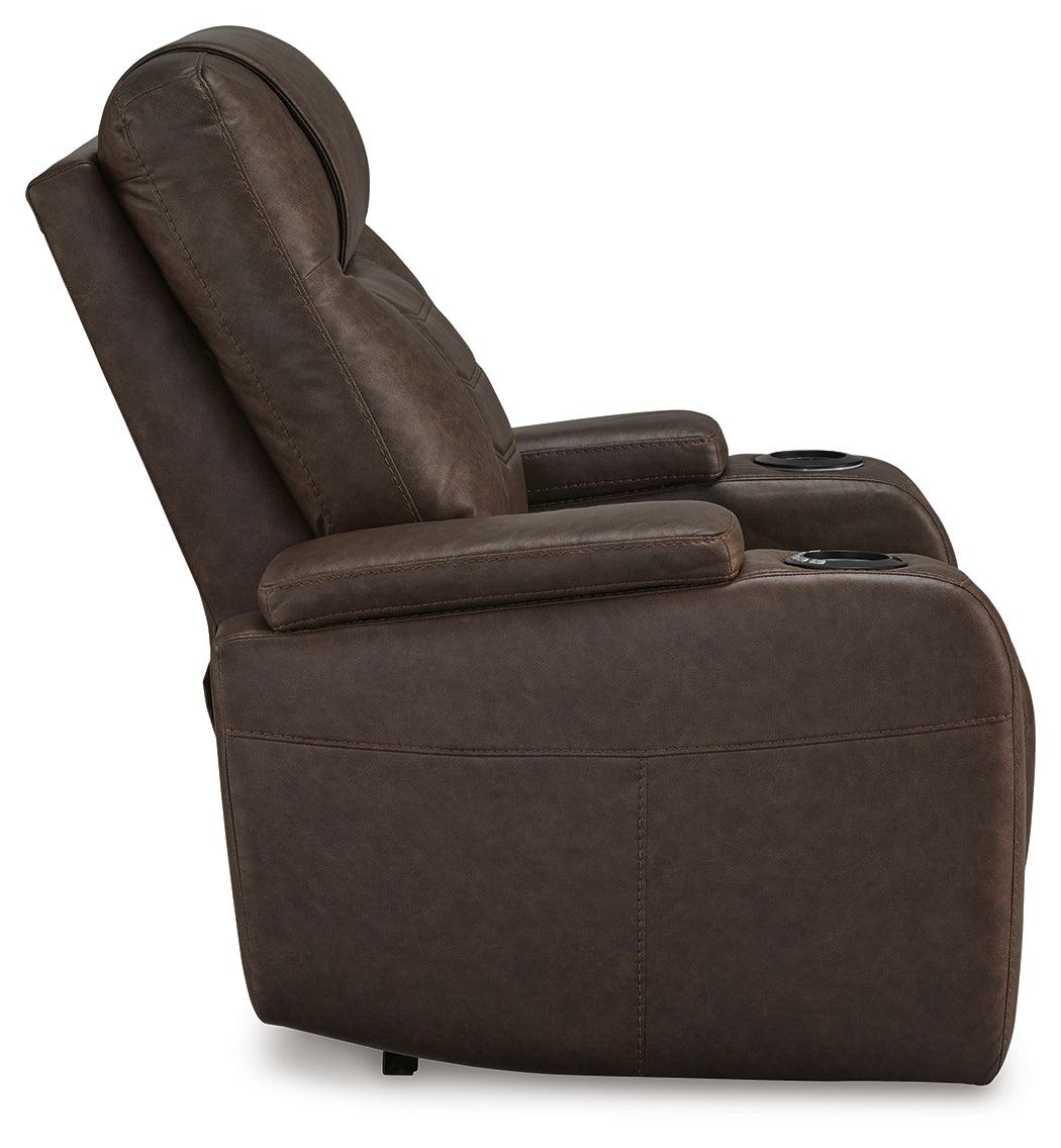 Schooner Rocks Umber Power Recliner by Ashley at Eve Furniture