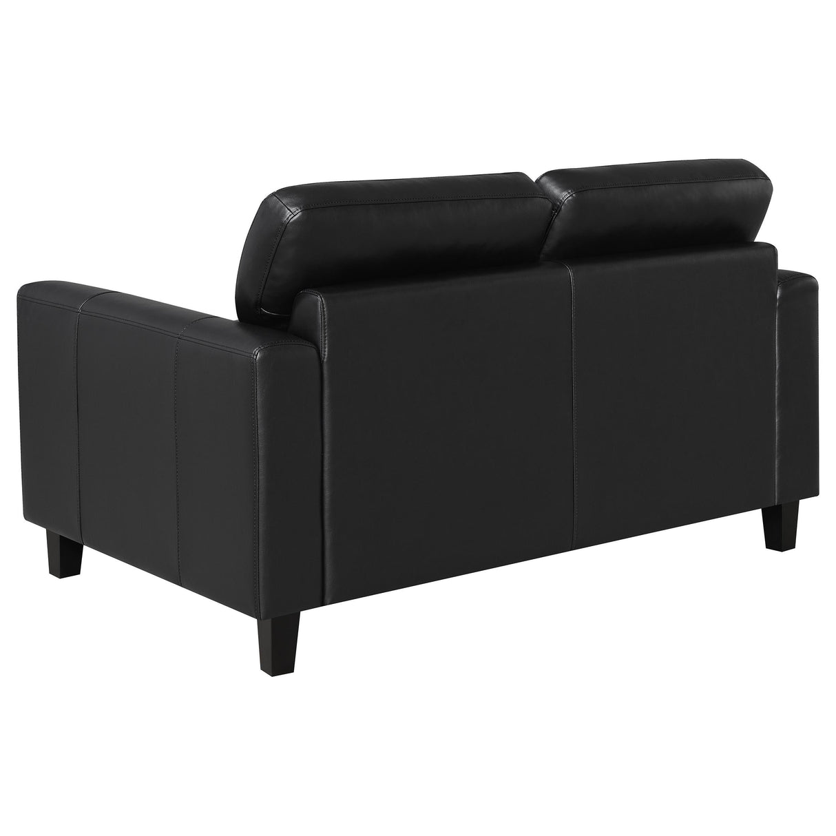 Scotland 2-piece Faux Leather Upholstered Sofa Set Black by Coaster at Eve Furniture