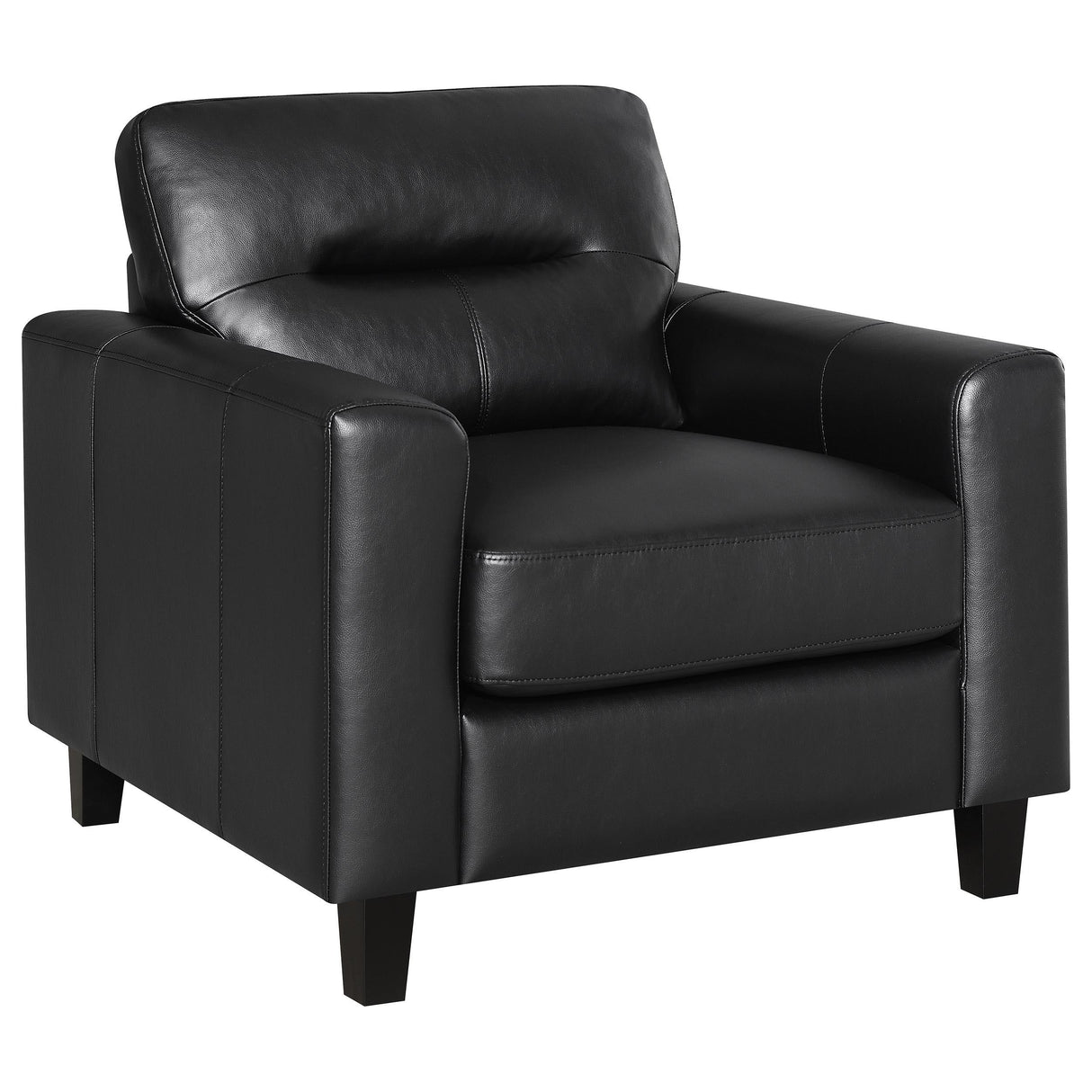 Scotland 3-piece Faux Leather Upholstered Sofa Set Black by Coaster at Eve Furniture