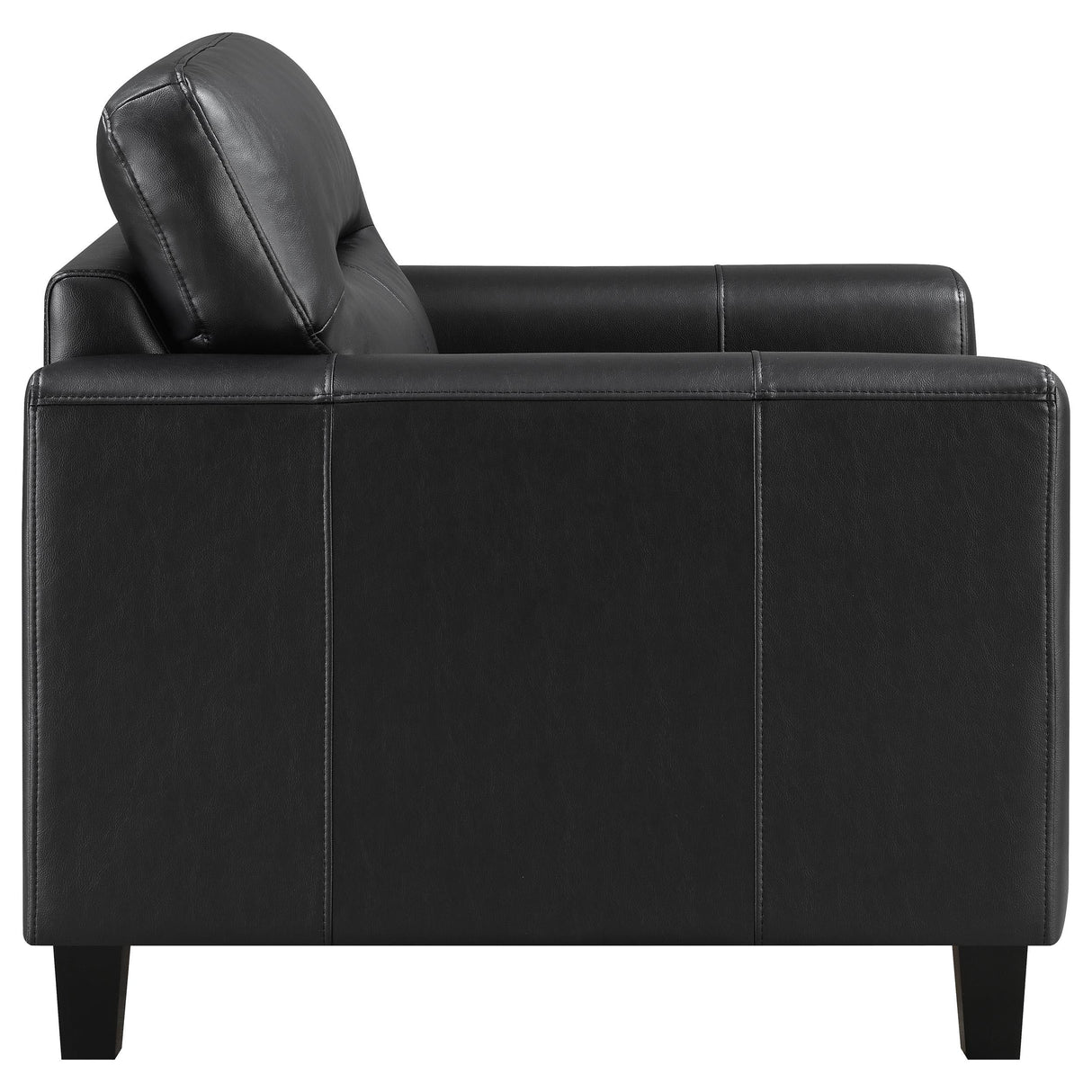 Scotland 3-piece Faux Leather Upholstered Sofa Set Black by Coaster at Eve Furniture