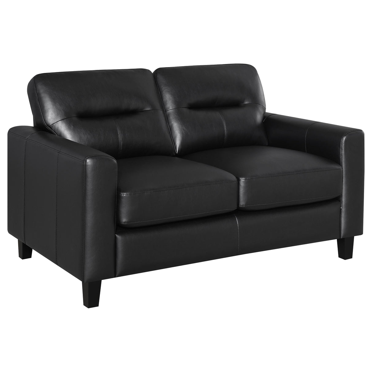 Scotland 3-piece Faux Leather Upholstered Sofa Set Black by Coaster at Eve Furniture