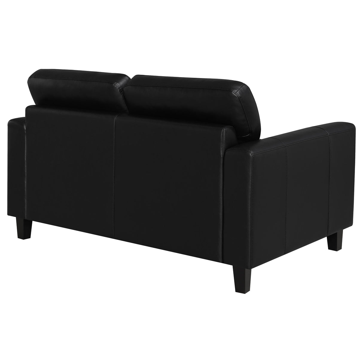 Scotland Black Faux Leather Upholstered Track Arm Loveseat by Coaster at Eve Furniture